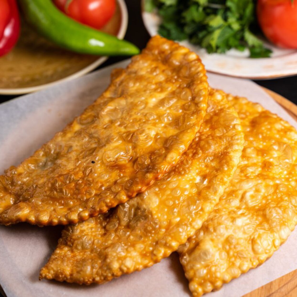 Чебурек с курицей и грибами